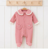 Rib baby jumpsuit zalm