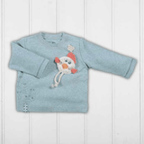 Organic sweatshirt met lange mouwen aqua