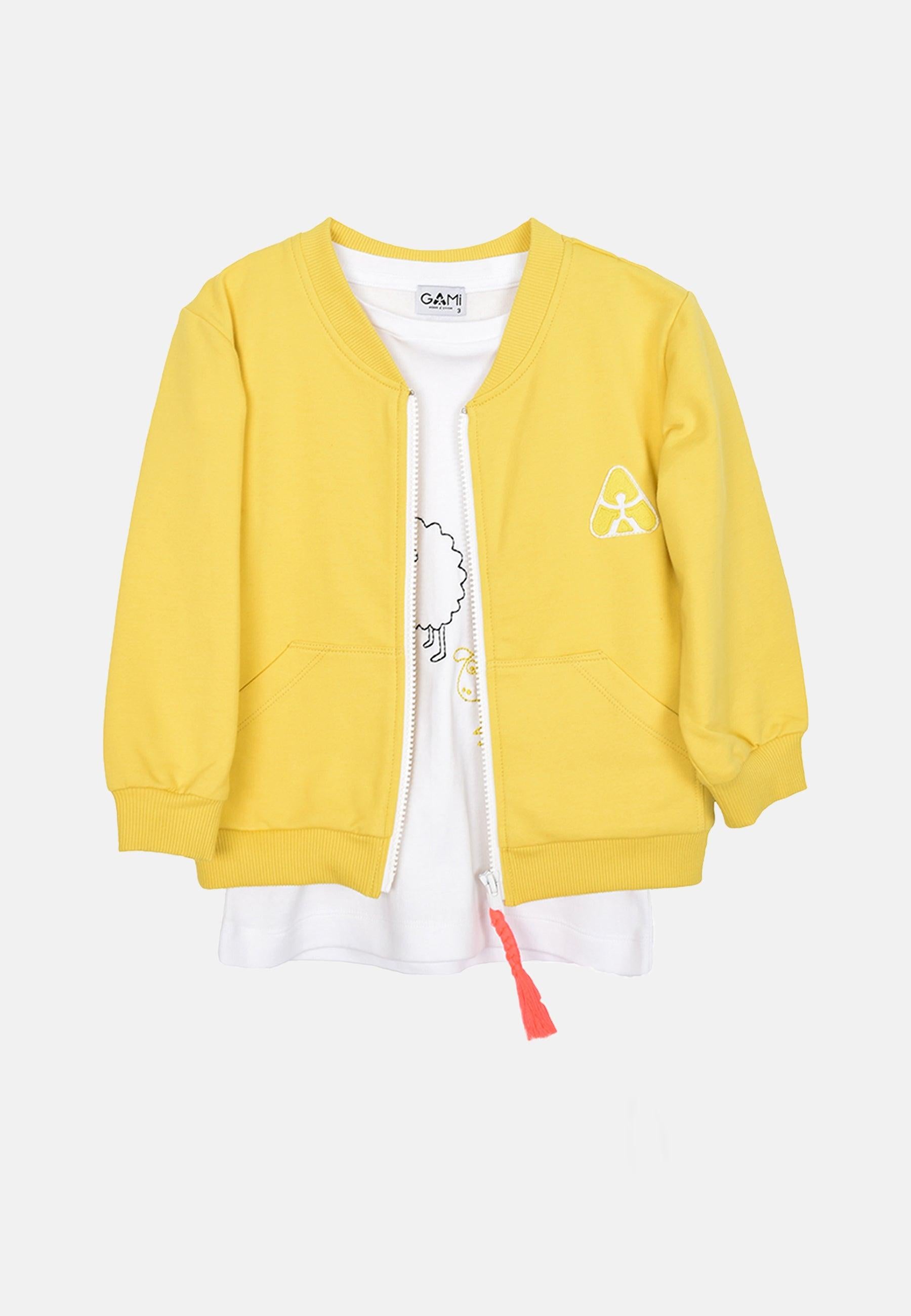 Gami - Unisex joggingpak geel met t-shirt 🐑 - Alisé kids