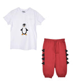 Gami - 2-delige set sweatshort bordeaux - Alisé kids