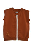 Gilet enfant sans manches marron cannelle