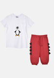 2-delige set sweatshort bordeaux