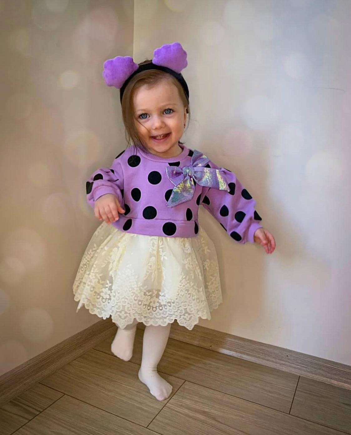 einde is genoeg Hick Baby jurk met tule rokje lila – Alisé kids