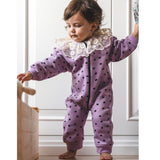 Combinaison lilas à volants en dentelle